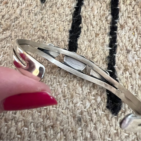 ❤️ Spiny Oyster Adjustable Heart Cuff Brushed Sterling Navajo Southwestern 17.3G - Picture 11 of 17